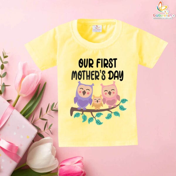 Babywish Baby First Mothers Day T-Shirt Cute Owl Print Gift for Baby Boy or Girl - Image 4