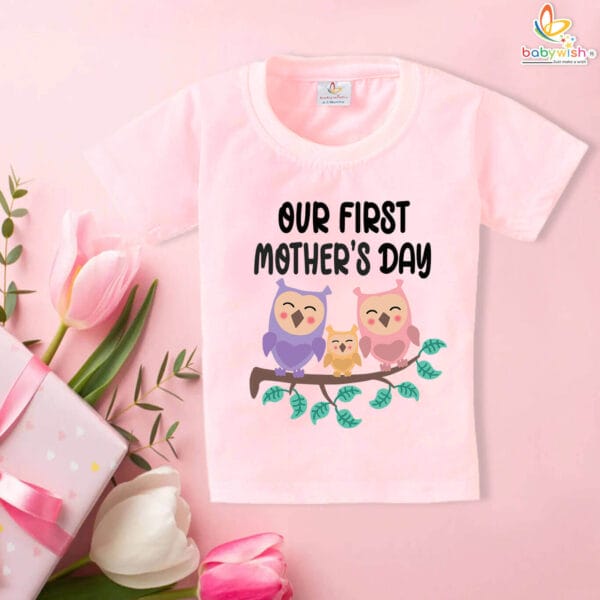 Babywish Baby First Mothers Day T-Shirt Cute Owl Print Gift for Baby Boy or Girl - Image 3
