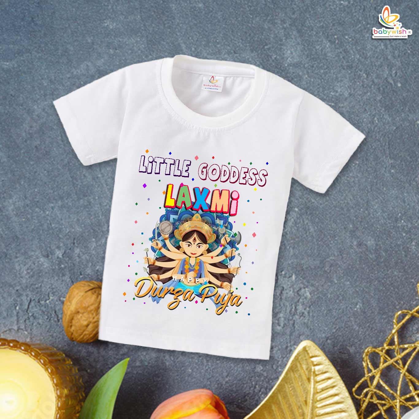 Babywish Baby Navratri T-shirt My First Dussehra Little Goddess Laxmi