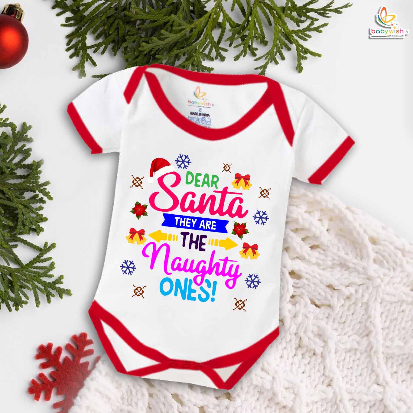 Babywish Christmas Romper Clothes My First Merry Christmas Bodysuits Dear Santa They are the Naughty Ones