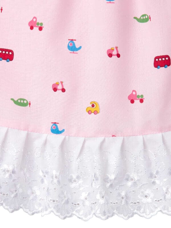Babywish Baby Girl Cotton Frock Newborn Girl Knee Length Sleeveless Dress Vehicles Theme Printed - Image 7