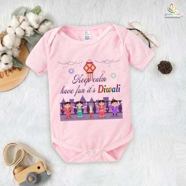 Babywish Baby Diwali Romper Bodysuit My First Diwali Have Fun It's Diwali - Image 3
