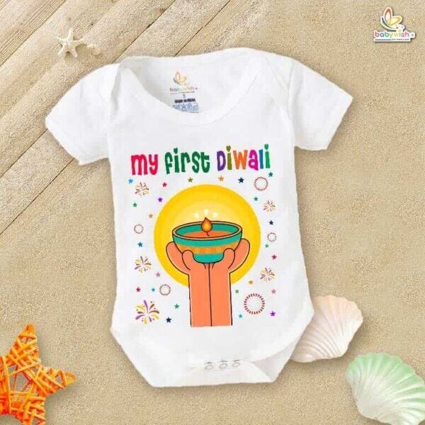Babywish Baby Diwali Romper Bodysuit My First Diwali - Image 5