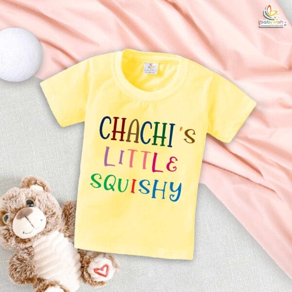 My Chacha & Chachi Matching T-Shirts – Cute "Chachi's Little Squishy" Baby Outfit – Family Matching Clothes for Baby, Uncle & Aunty – Babywish - Image 4