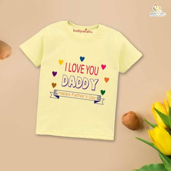 Father's Day Special T-Shirt for Boy’s and Girl’s Half Sleeve Topwear for Unisex Kids | Love You daddy | - Image 4