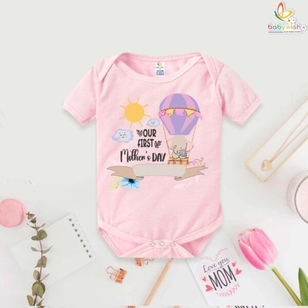 First Mothers Day Hot Air Balloon babywish Romper/Onesies - Image 3