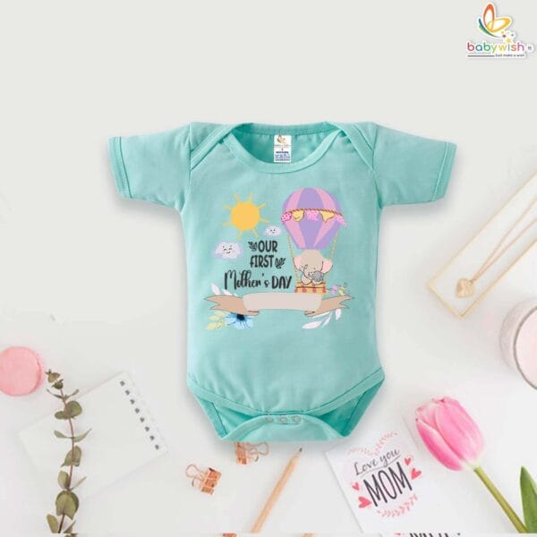 First Mothers Day Hot Air Balloon babywish Romper/Onesies - Image 2