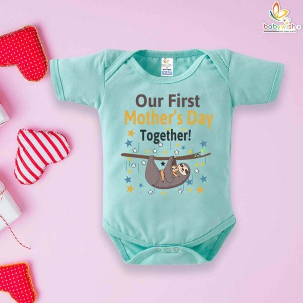 Our First Mothers Day Sloth Theme Babywish Romper/Onesies - Image 2