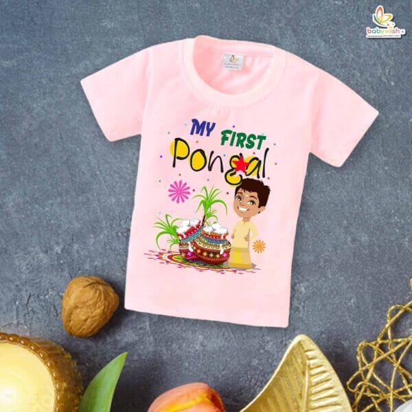First Pongal My First Pongal T-shirt – Cute Baby T-shirt for Newborns & Infants | Perfect Pongal Outfit for Boys & Girls – Babywish - Image 3