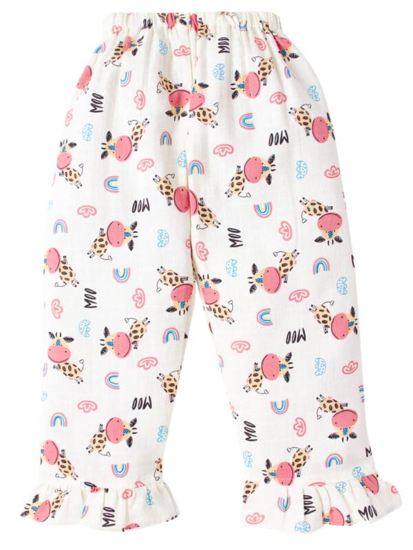 Organic Muslin Sleepsuit for Girls | Cute Printed Night Suit Set | Babywish - Image 4