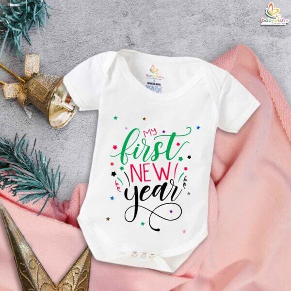 Babywish New Year Romper Clothes My First New Year Bodysuits My First New Year Quotes Printed - Image 5