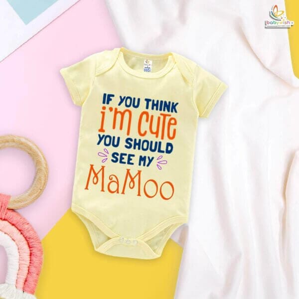 If You Think I'm Cute, You Should See My Mama & Maami – Funny Baby Romper & Bodysuit for Newborns & Infants | Babywish - Image 3