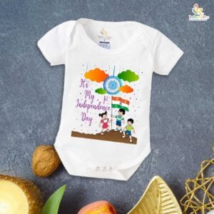 Babywish Independence Day T-Shirt for Boys and Girls 15th August Romper HAPPY INDEPENDENCE DAY