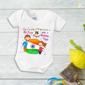 Babywish Independence Day T-Shirt for Boys and Girls 15th August Romper HAPPY INDEPENDENCE DAY