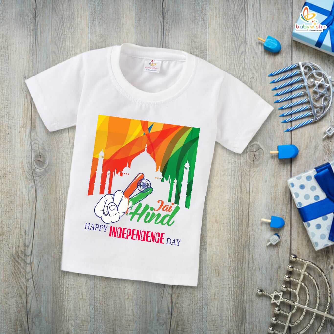 Independence Day T-Shirt for Boys and Girls – 15th August Half Sleeve Cotton Tee, Patriotic Celebration Party Topwear, Comfy Kids Outfit, Happy Independence Day – Babywish