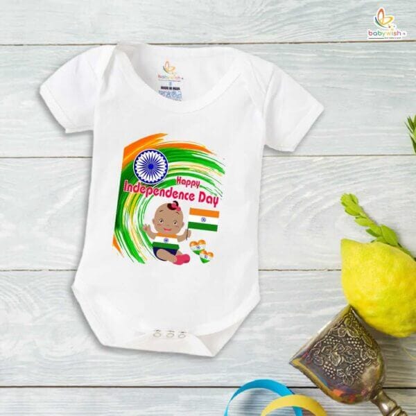 Babywish Independence Day T-Shirt for Boys and Girls 15th August Romper HAPPY INDEPENDENCE DAY