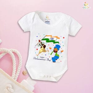 Babywish Independence Day T-Shirt for Boys and Girls 15th August Romper HAPPY INDEPENDENCE DAY