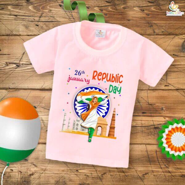 Babywish Republic Day T-shirt My First Republic Day T-shirt 26th January Republic Day Flag Girl - Image 3
