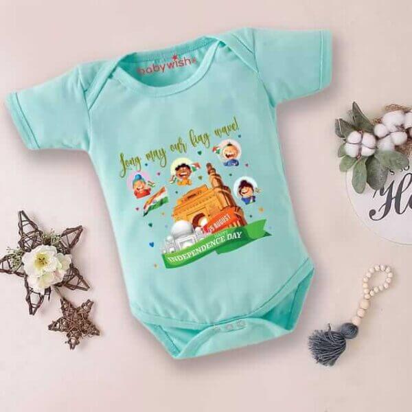 Babywish Independence Day T-Shirt for Boys and Girls 15th August Romper HAPPY INDEPENDENCE DAY - Image 2