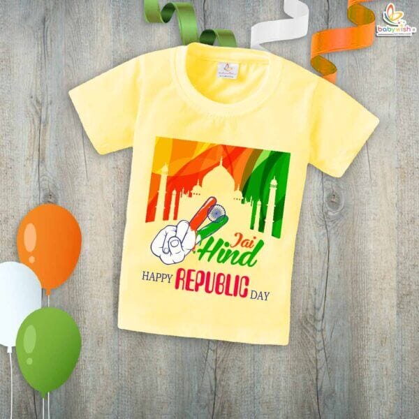 Babywish Republic Day T-shirt My First Republic Day T-shirt Jai Hind Happy Republic Day Taj Mahal - Image 4