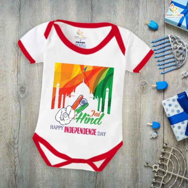Babywish Independence Day T-Shirt for Boys and Girls 15th August Romper HAPPY INDEPENDENCE DAY - Image 5