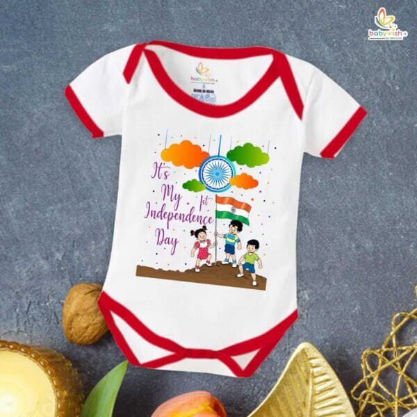 Babywish Independence Day T-Shirt for Boys and Girls 15th August Romper HAPPY INDEPENDENCE DAY - Image 5