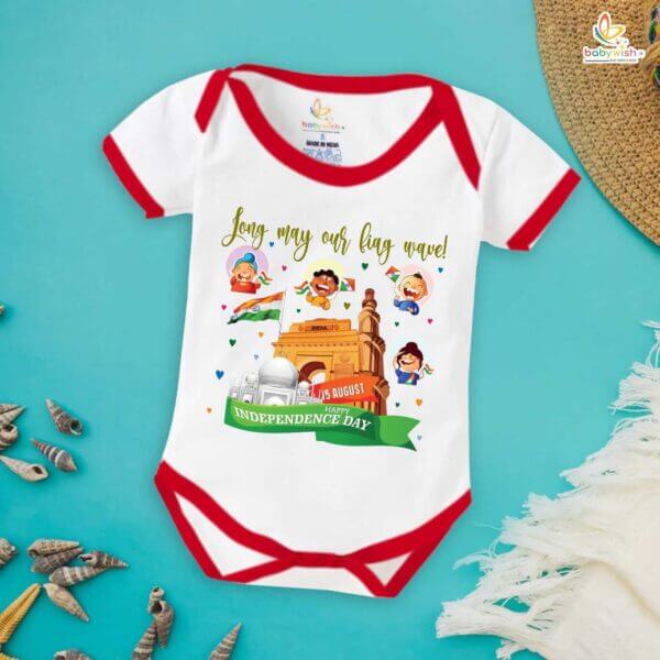 Babywish Independence Day T-Shirt for Boys and Girls 15th August Romper HAPPY INDEPENDENCE DAY - Image 5