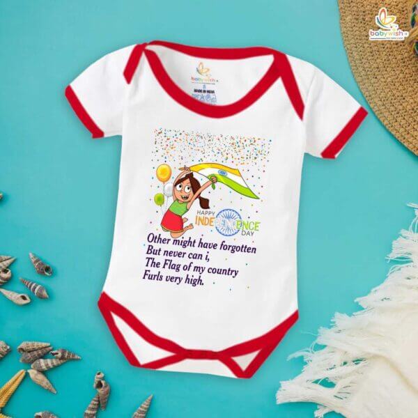 Babywish Independence Day T-Shirt for Boys and Girls 15th August Romper HAPPY INDEPENDENCE DAY - Image 5