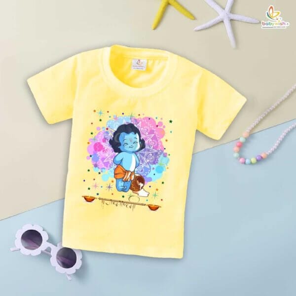 Babywish Krishna Janmashtami T-Shirt for Boys and Girls Krishna Janmashtami T-Shirts HAPPY KRISHNA JANMASHTAMI