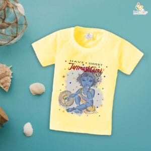 Babywish Krishna Janmashtami T-Shirt for Boys and Girls Krishna Janmashtami T-Shirts HAPPY KRISHNA JANMASHTAMI