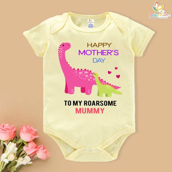 Happy Mother's Day with Babywish Romper/Onesies Roarsome mummy - Image 4