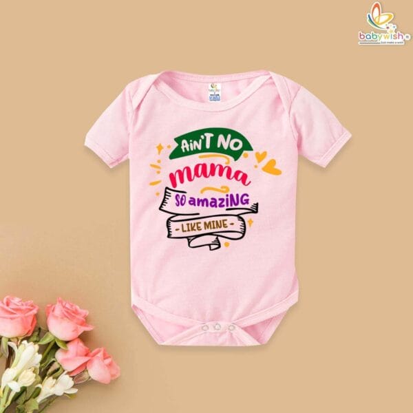 Babywish Mothers Day Romper with Cute Amazing Mama Design - Image 3
