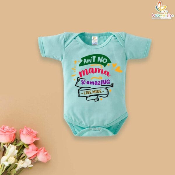 Babywish Mothers Day Romper with Cute Amazing Mama Design - Image 2