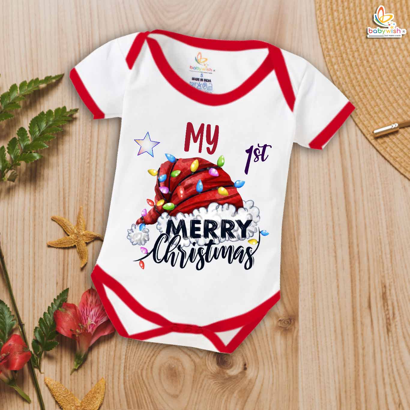 Babywish Christmas Romper Clothes My First Merry Christmas Bodysuits My 1st Merry Christmas