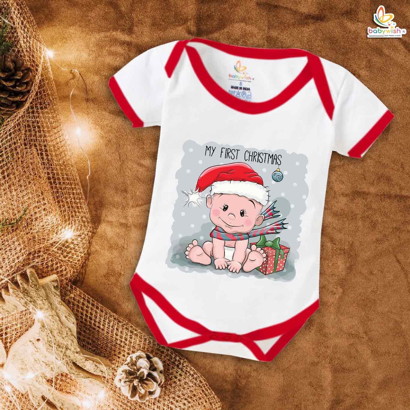 Babywish Christmas Romper Clothes My First Merry Christmas Bodysuits My First Christmas Baby Happiness