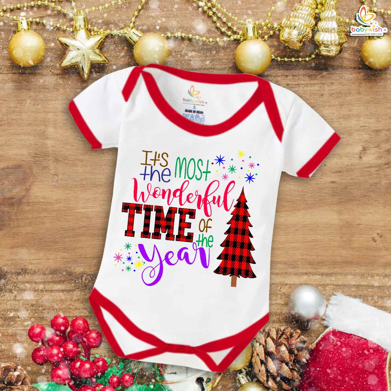 Babywish Christmas Romper Clothes My First Merry Christmas Bodysuits Most Wonderful Christmas of the Year