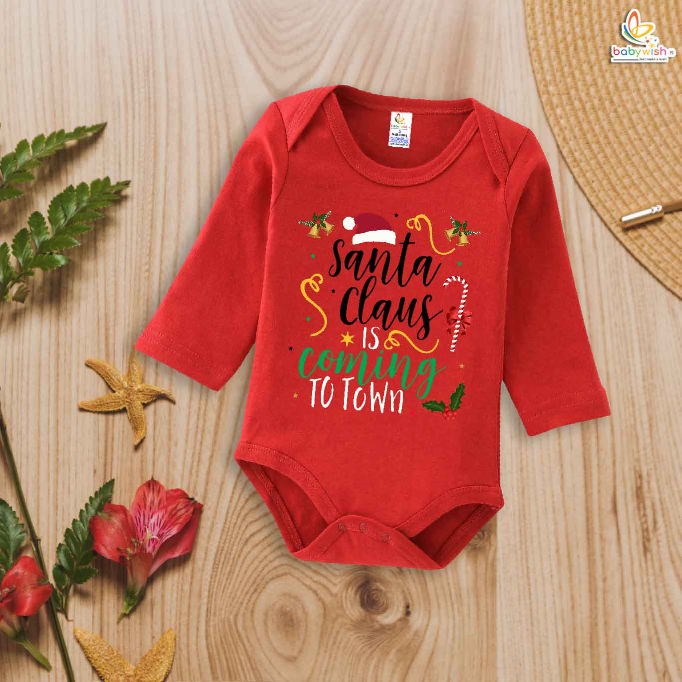 My First Christmas Romper | Santa Claus Is Coming to Town Bodysuit for Baby Boys & Girls | Festive Holiday Outfit – Babywish