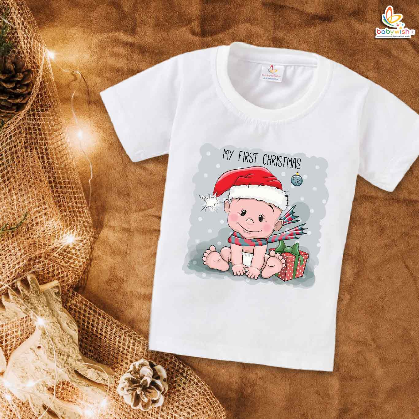 Babywish Christmas T-shirt My First Christmas T-shirt My First Christmas Baby Happiness