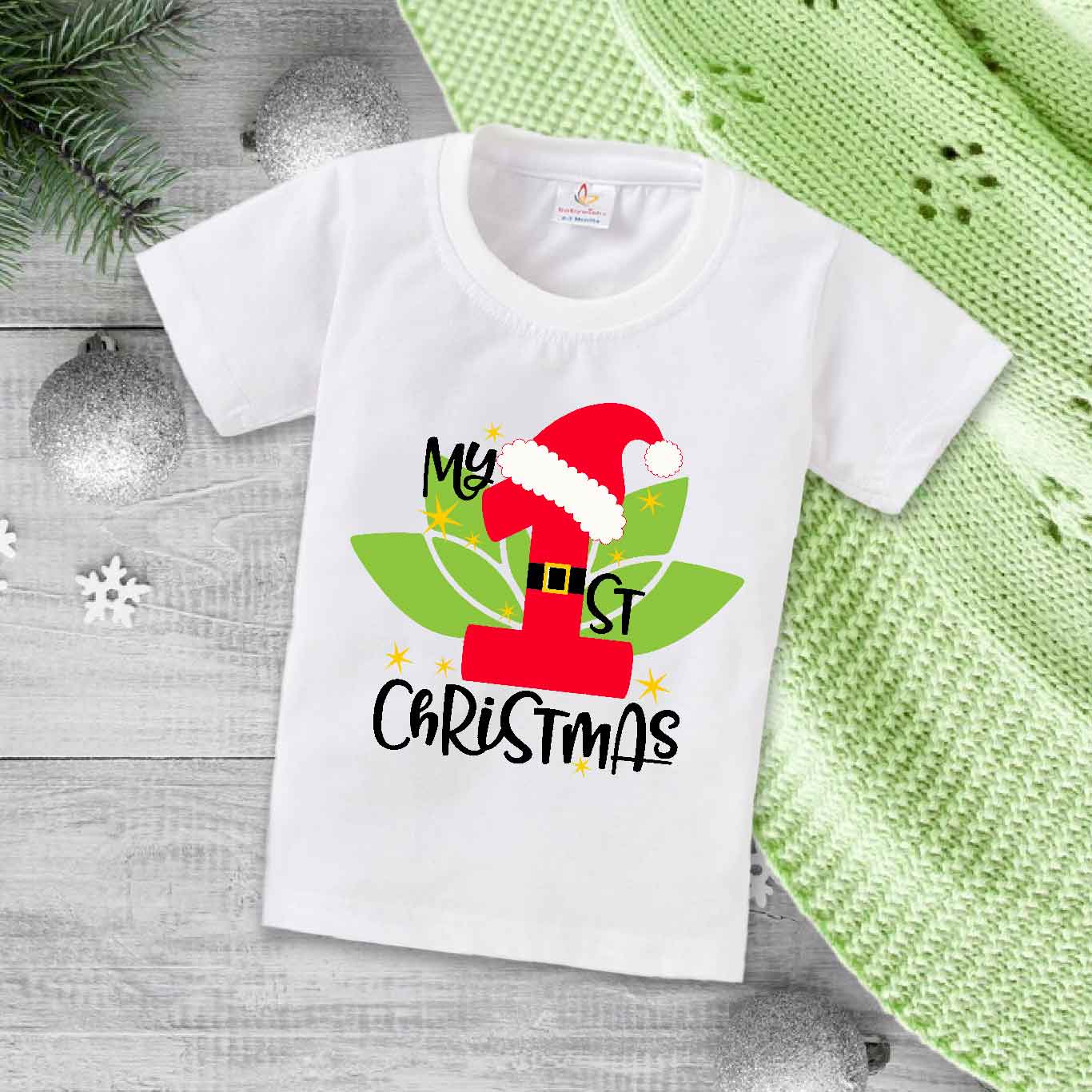 Babywish Christmas T-shirt My First Christmas T-shirt Berry Theme Christmas Print