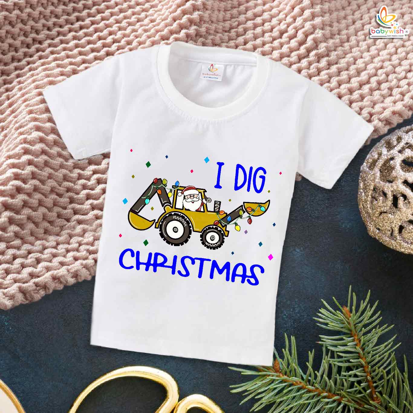 Babywish Christmas T-shirt My First Christmas T-shirt I Dig Christmas Festivals