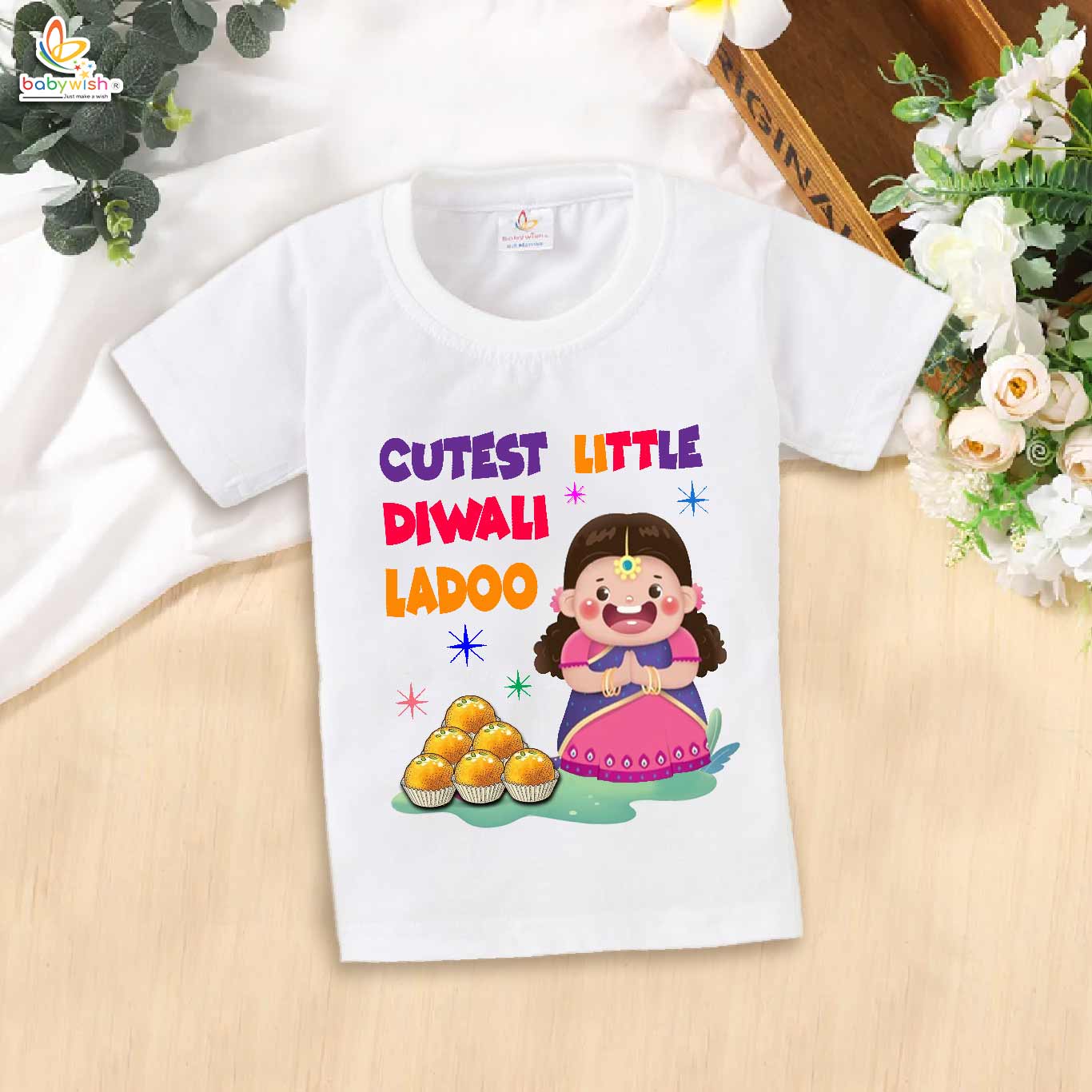 Babywish Baby Diwali T-shirt My First Diwali Cutest Diwali Sweets Ladoo