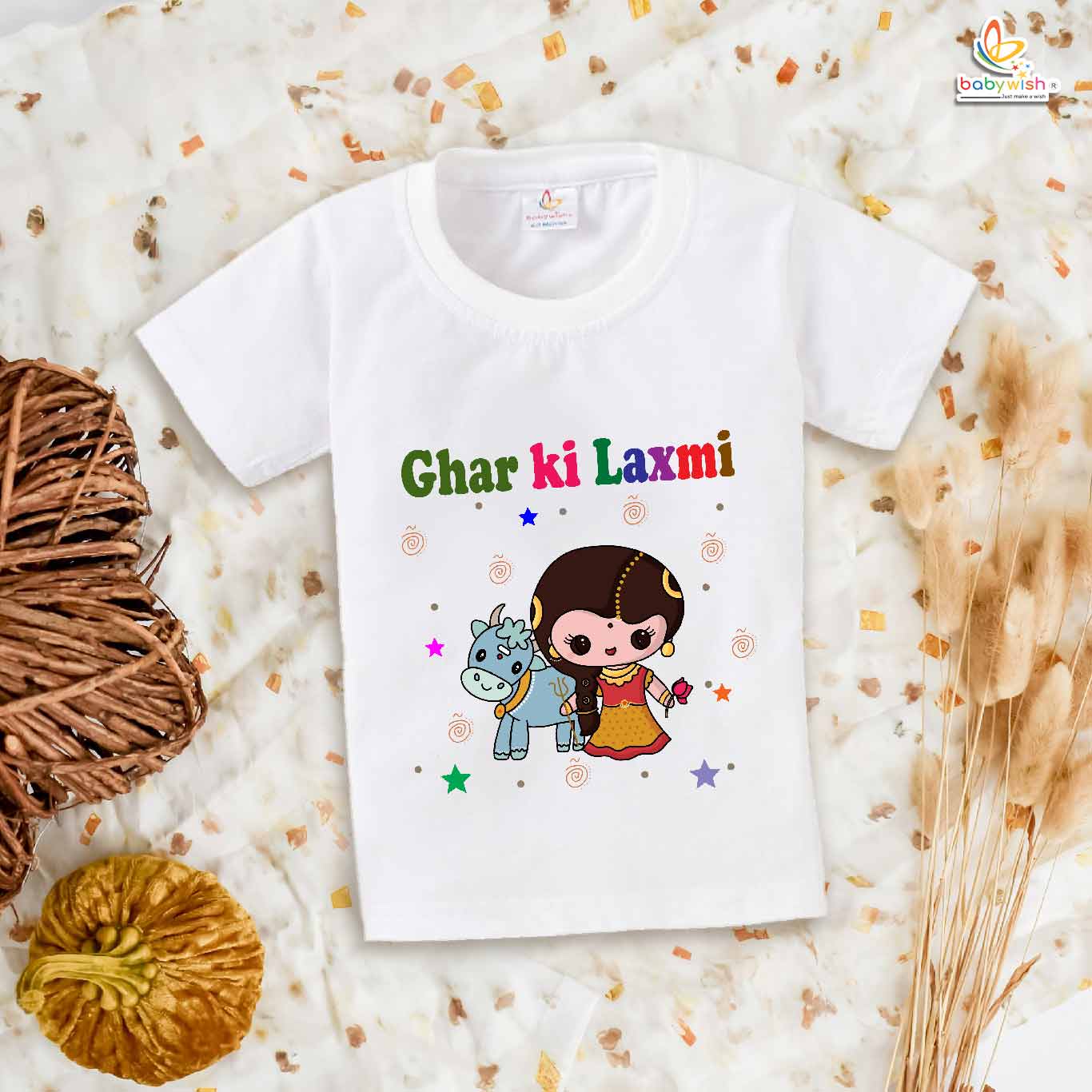 Babywish Baby Diwali T-shirt My First Diwali Ghar ki Laxmi