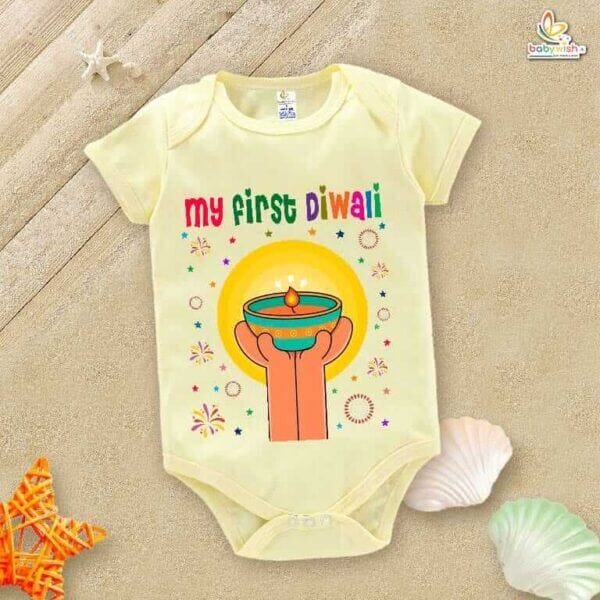 Babywish Baby Diwali Romper Bodysuit My First Diwali - Image 2