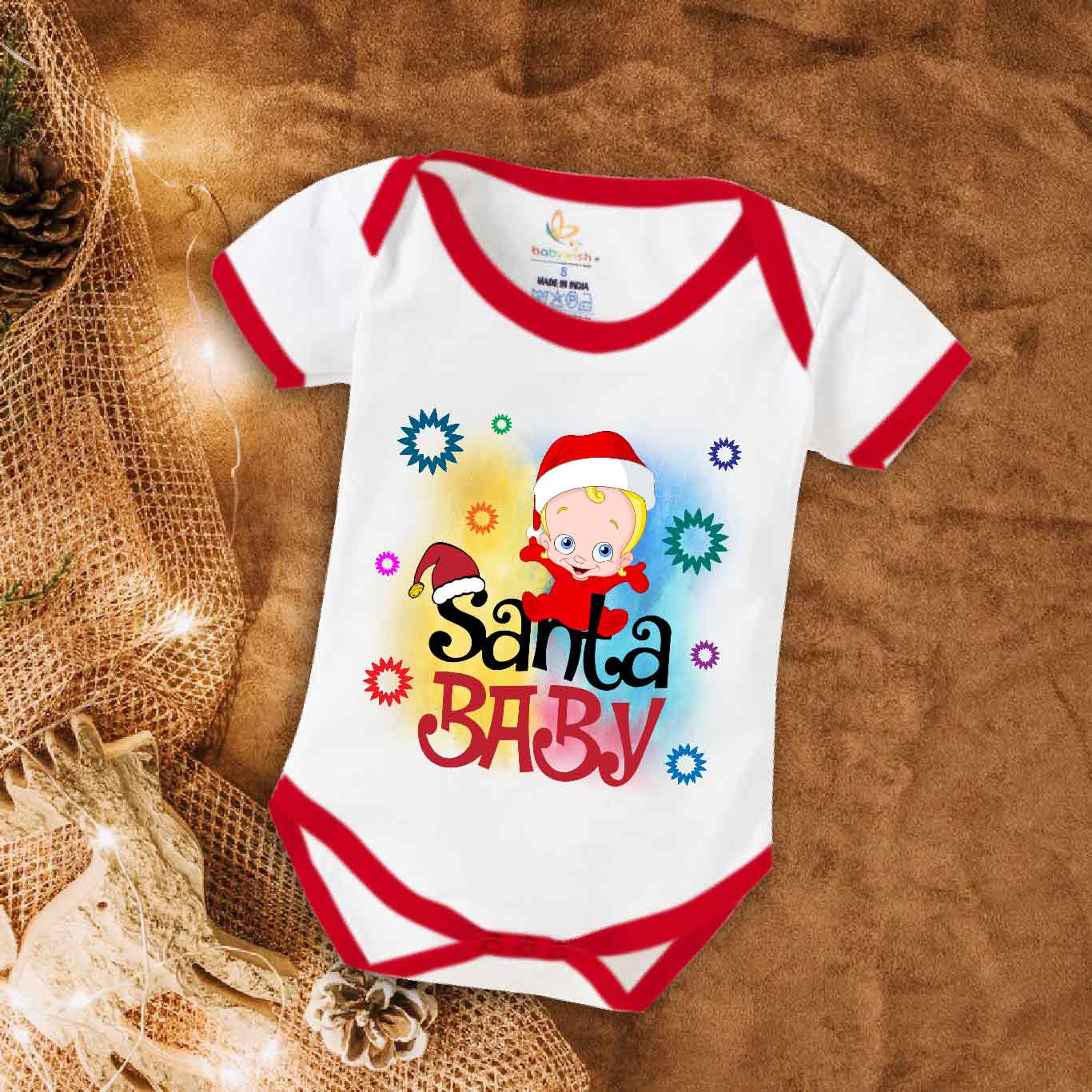 Babywish Christmas Romper Clothes for Babies, My First Merry Christmas Bodysuits, Santa Print Christmas Newborn Outfit, Cute Holiday Onesies for Boys & Girls
