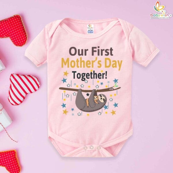 Our First Mothers Day Sloth Theme Babywish Romper/Onesies - Image 3