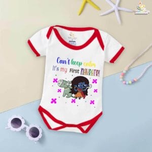 Babywish Baby Navratri Romper Bodysuit My First Dussehra First Navartri can't keep Calm