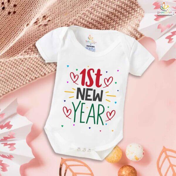 Babywish New Year Romper Clothes My First New Year Bodysuits 1st New Year Heart Printed - Image 5