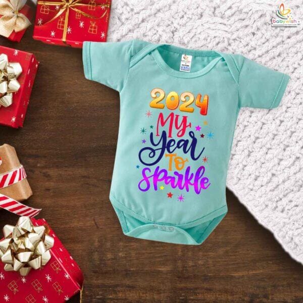 Babywish New Year Romper Clothes My First New Year Bodysuits 2024 My Year To Sparkle - Image 2