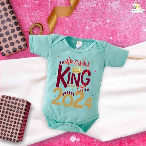 Babywish New Year Romper Clothes My First New Year Bodysuits Already King of 2024 - Image 2