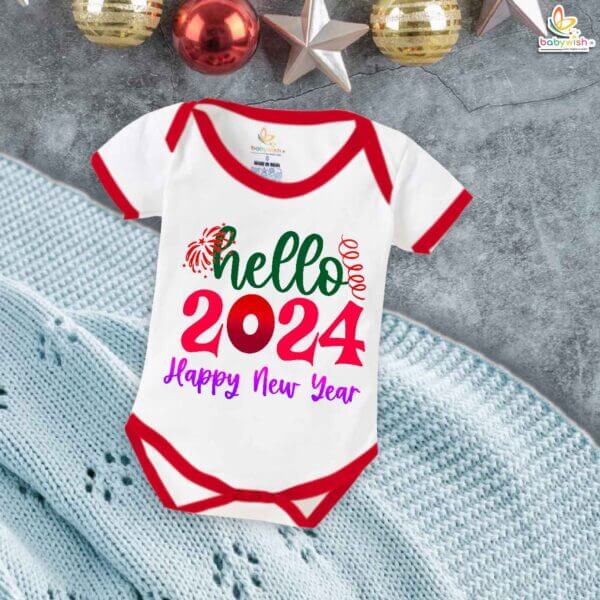 Babywish New Year Romper Clothes My First New Year Bodysuits Hello 2024 Happy New Year
